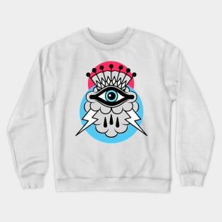 All Seeing Eye With Cloud And Lightning Crewneck Sweatshirt